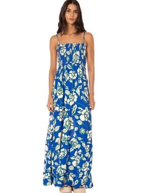 Maaji Cobalt Flora Buttercup Long Dress Size Medium NWT